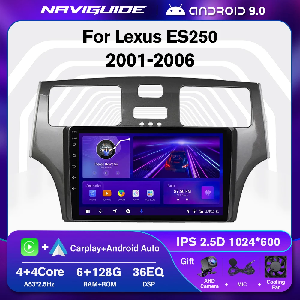 

NAVIGUIDE P1 6+128G For Lexus ES250 ES300 ES330 2001-2006 Android 10 Car Radio Multimedia Player Navigation GPS Headunit Carplay