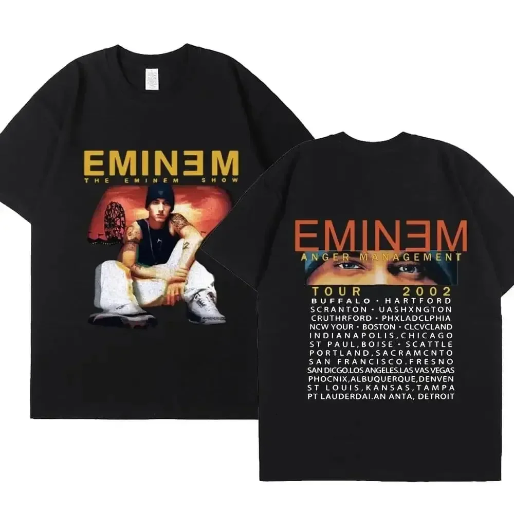 Rapper Eminem Music Album T Shirt WurId Tour Gift for Fan Graphic T-shirt Men Women Vintage Oversized classic Tshirts Streetwear