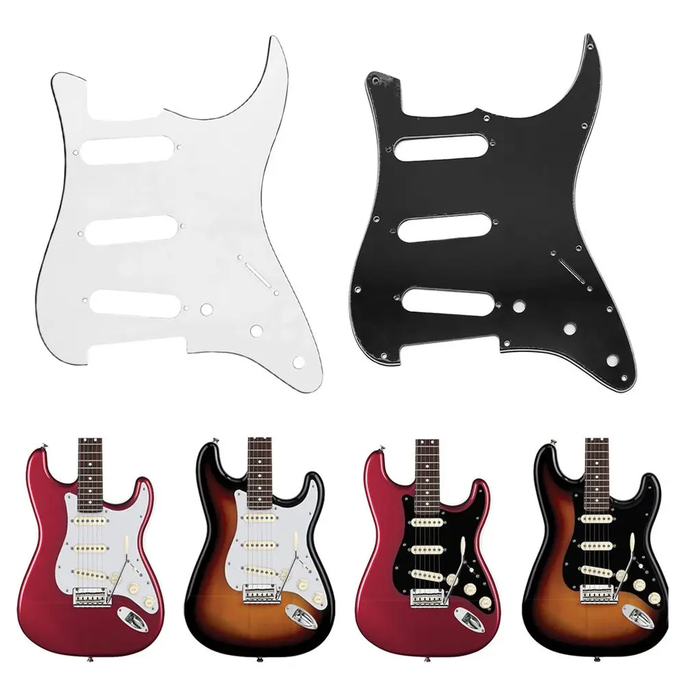 Black/White Electric Guitar Pickup ST Triple Single Top  Endless Hole Electric Guitar Pickguard Universal Front Cover Panel