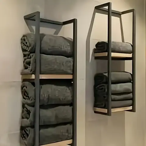 1/2pcs 2 Layer Towel Storage Rack, Wall Hanging Towel Storage Rack, for home Decor Rack, Space Saving Organizer for Home