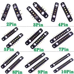 Waterproof DC Magnetic 2 3 4 5 6 7 8 9 10P Spring Loaded Male Female Square with Screw Holes bending needle Pogo Pin Connector