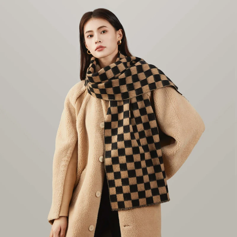 Scarf Winter Women Wool Long Shawl Plaid Warm Accessory For Autumn Cold Weather Holiday Luxury