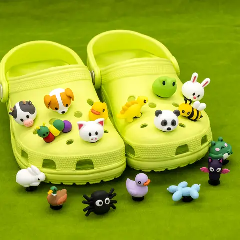 1pcs 3D Shoe Charms Animal Pins Accessories Dinosaur Dog Duck Shoe Decorations for Woman Men Kids Party Gifts Clog Buckles