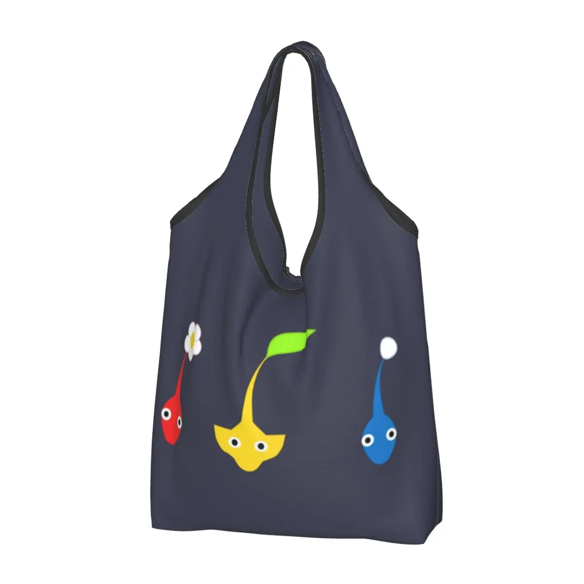 

Портативная сумка-тоут с персонажами Pikmin, многоразовая сумка-шоппер, продуктовая сумка, сумка на плечо