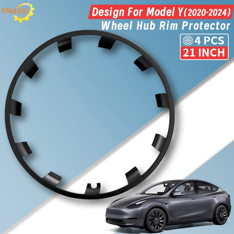 

TSLLUG 4PCS Design For Tesla Model Y 2020-2024 21-inch Protection Wheel Hubcaps 13th Rim Protector Accessories for Tesla