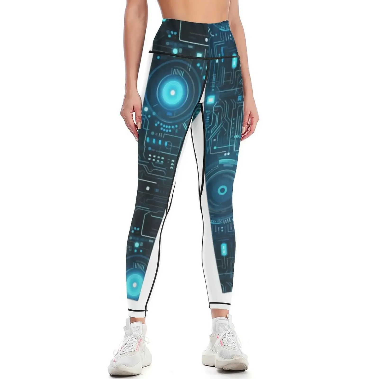 xSeamless Pattern Beyond Interfaces: Futuristic Digital Art Unleashed Leggings sports shirts gym gym's clothing Womens Leggings