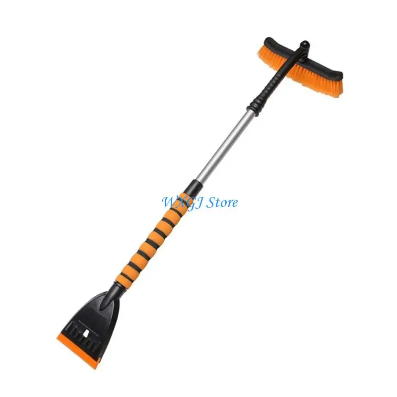 37JE Weather Car Windshield Snow Brush with EVA Grip & Extendable Poles Ice Scraper & Snow Brush Suitable for SUV Truck