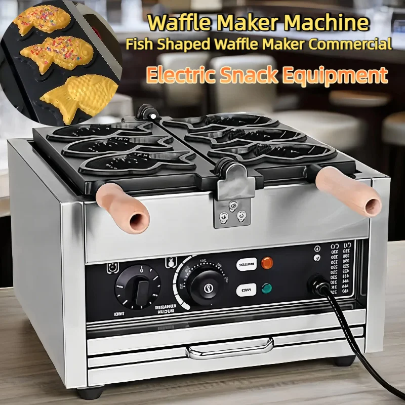 

Snack Machines 3 in 1 Fish Shaped Waffle Maker Commercial Cast Iron Non-Sticking Taiyaki Waffle Maker Machine Egg Puff Maker Gas