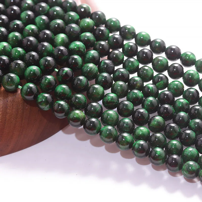 1 Strand  4/6/8/10/12mm Natural Stone Green Tiger Eye Round Beads Round Loose Beads For Jewelry Making DIY Bracelet Accessories