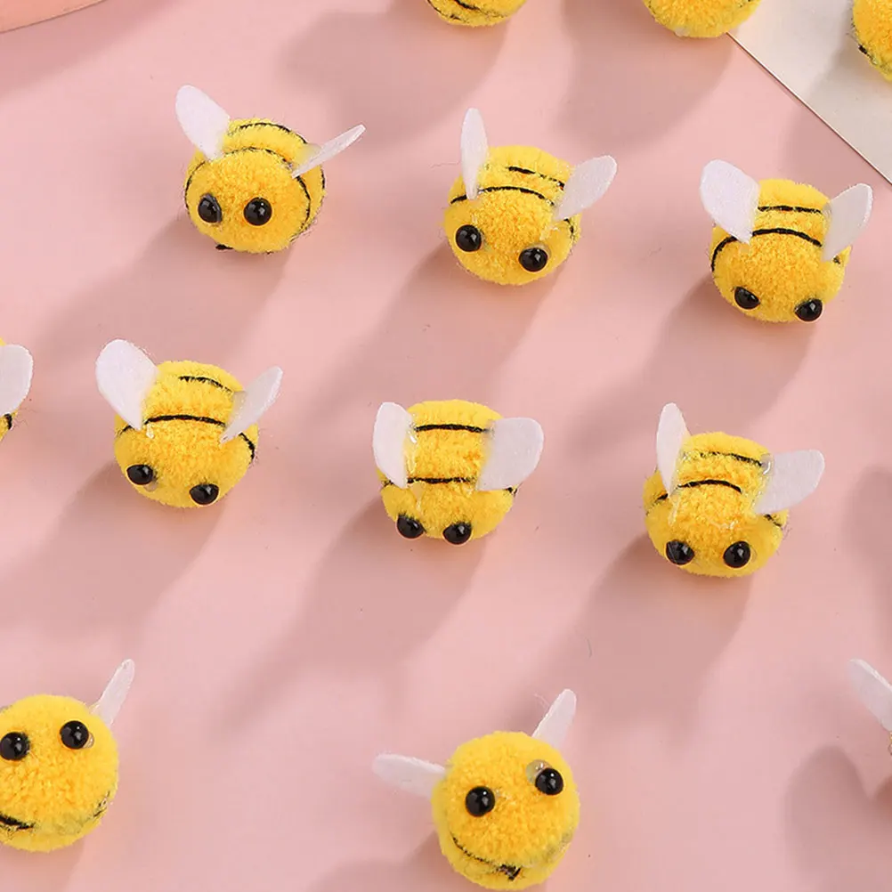 

50 Pcs Wool Felt Bee Headdress Crafts Costume Accessories Multipurpose The Fabric Tiny Bees for