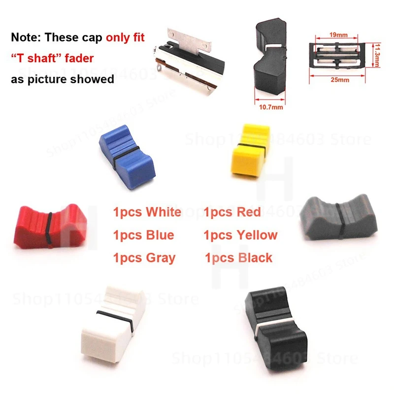 Universal 6Pcs Straight Slide Fader Knob Cap FOR Yamaha Allen Heath Soundcraft Audio Mixer Replacement Knobs
