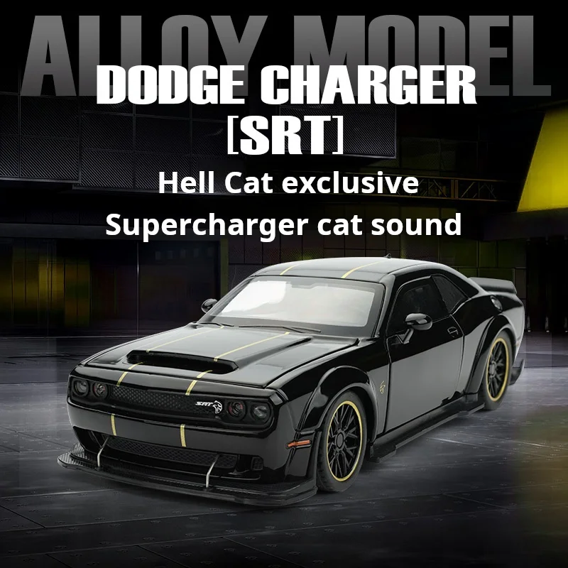 

Масштабная модель Dodge Challenger Hellcat 1:32, американский спортивный автомобиль, коллекционная имитационная модель из сплава, украшение, подарок на день рождения