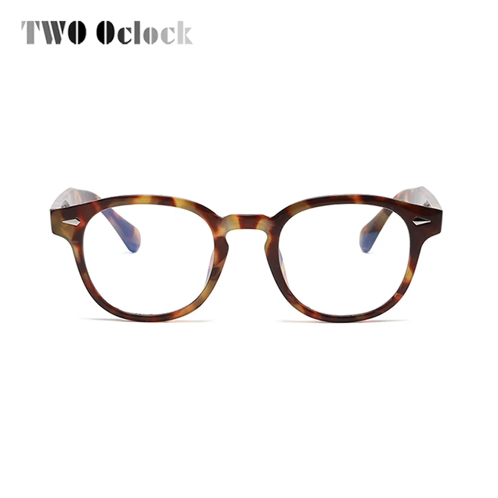 Vintage Eyeglasses Frame Men Women Brand Designer Rivet Sunglass Leopard No Diopter Optic Myopia Prescription Frame Zero Glasses