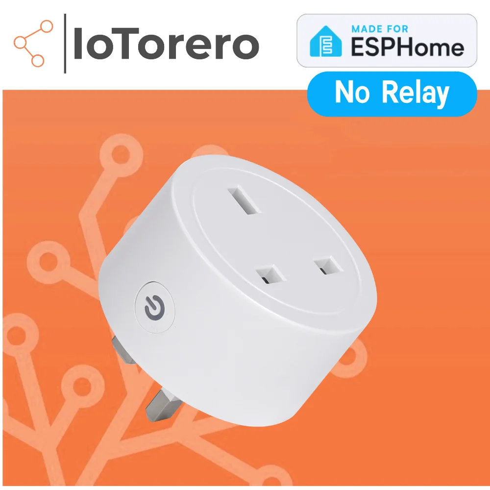 

IoTorero Made For ESPHome Without Relay UK Plug Energy Meter 13A Works With Home Assistant