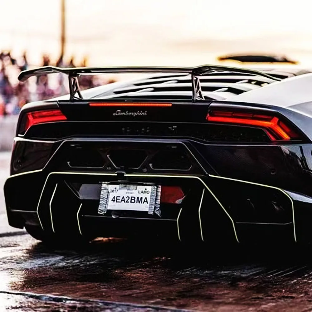 لامبورغيني هوراكان LP610 LP580 بوديكيت سيارة ألياف الكربون الحقيقية الخلفي غطاء صندوق السيارة أجنحة سبويلر ضبط السيارة الخارجي اكسسوارات