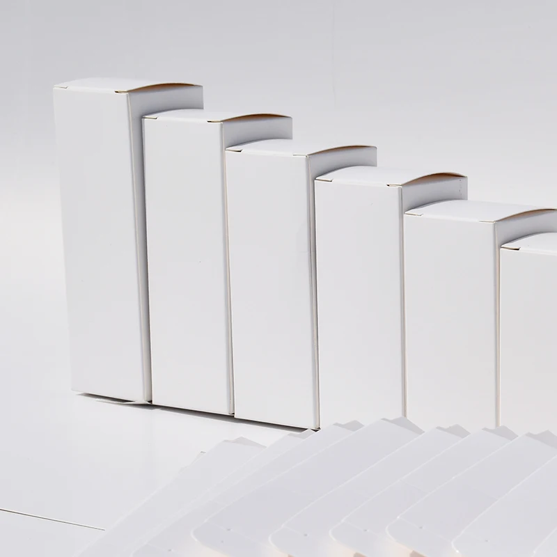 Grande boîte d'emballage en carton blanc pour échantillons de bougies de matériel cosmétique, emballage cadeau de fête, hauteur 20-36cm, 25 pièces