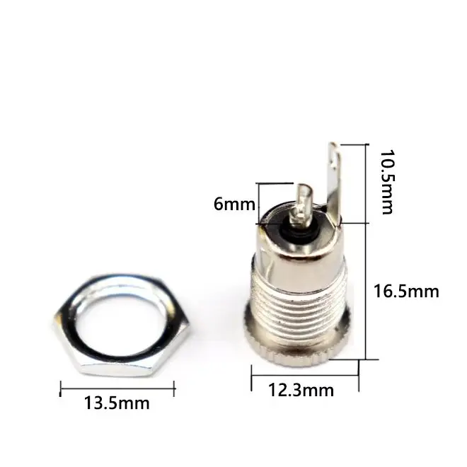 【4PCS】DC099 5.5 mm x 2.1mm DC Power Jack Socket Female Panel Mount Connector Metal DC-099 Open Hole 11MM 5.5*2.1 5.5*2.5