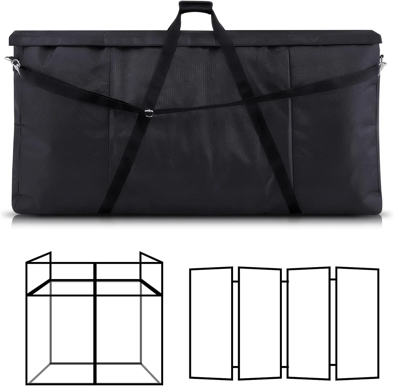 

Heavy Duty DJ Facade Booth Carrying Bag 4'x2'x5" Foam Padded for Travel, Stage, LED Screens, Art Portfolio