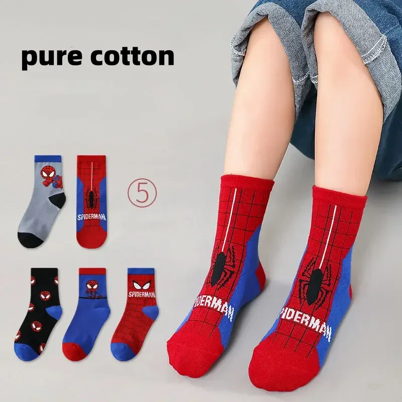 Skarpetki dziecięce pająk anime chłopcy krótkie skarpetki żelazny kapitan ameryka kreskówka niemowlę lato wiosna siateczkowe skarpetki jesień zima dzieci