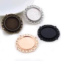 10pcs 20mm Inner Size Antique Silver Plated Bronze Rose Gold Black Classic Style Cabochon Base Setting Charms Pendant
