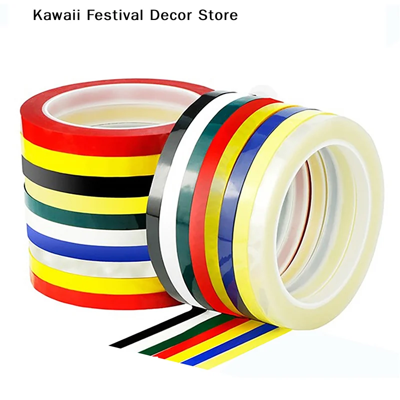 3/6/10MM 66M Graphic Whiteboard Tape Adhesive Chart Line Grid Electrical Marking Tapes High Temperature Resistant Pinstripe Tape