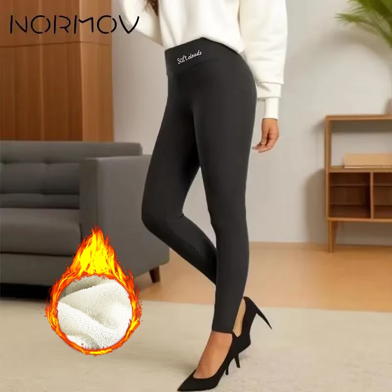 NORMOV Women Winter Thermal Leggings Warm Thick Velvet Fleece Leggings Cold Resistant Leggings Comfortable Warm Stretchy Pants