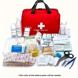 184pcs First Aid Kit Multi-purpose Emergency Medical SuppliesPortable Medical Bag For Outdoor Hiking Camping And More