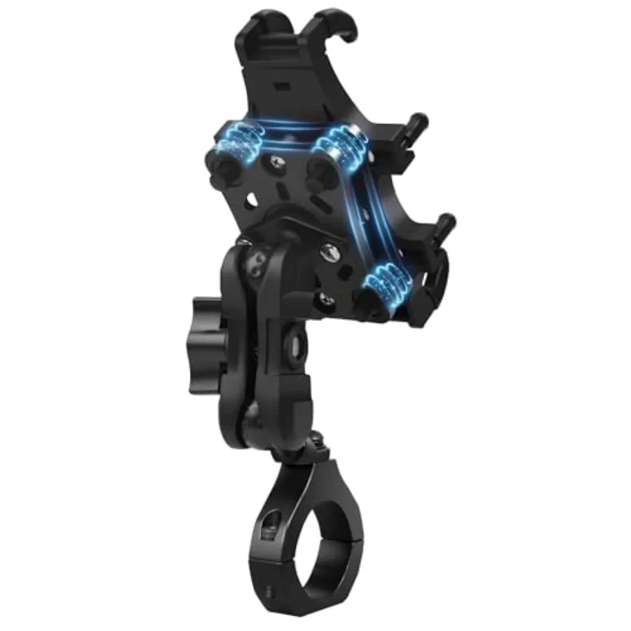 

Anti-Vibration UTV Phone Mount Heavy Duty, Full Protection SXS Phone Holder with Aluminum Bracket Fit for 1.75-2" Roll Cage, Ad