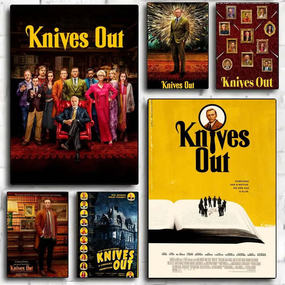 classic movie K-Knives Out 2019-T Poster Minimalist Wall Sticker for Cafe Office Bar Home Decor and Gift