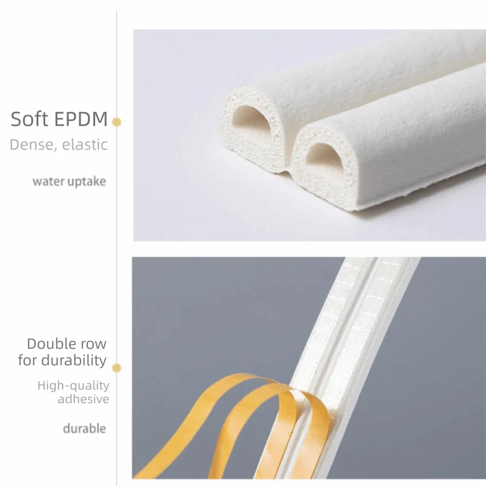 

Flexible Weatherstripping Seal Strip Self-Adhesive Durable Soundproof Seal Gap Sealing Premium Quality Windproof Seal Doors