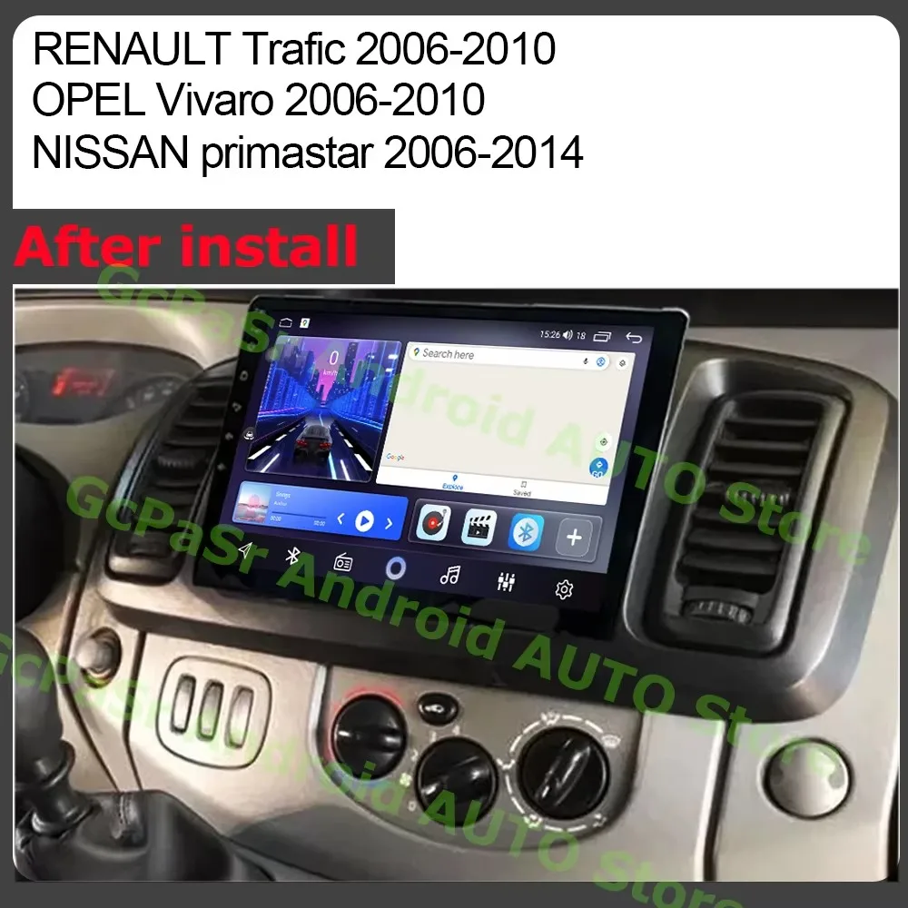 For Renault Trafic 2 For Opel Vivaro A For Nissan primastar 2006-2014 Car Radio Multimedia Android Auto Carplay Navigation 2din