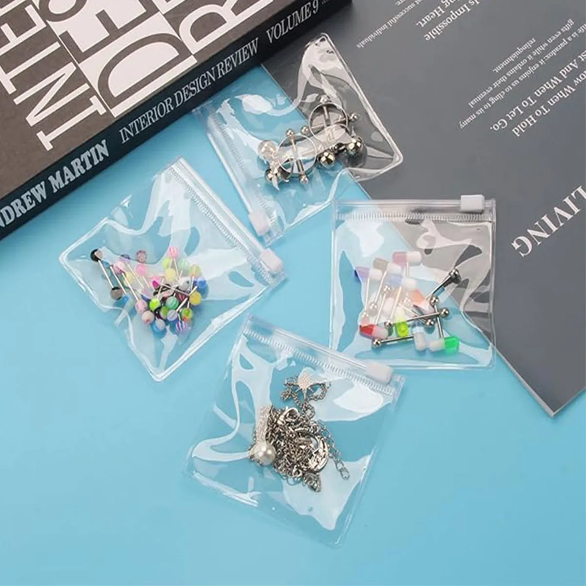 

20 прозрачных сумок, сумок для таблеток, портативных дорожных сумок для украшений, с раздвижной застежкой-молнией, самозакрывающиеся, водонепроницаемые, подходят для ежедневного использования.