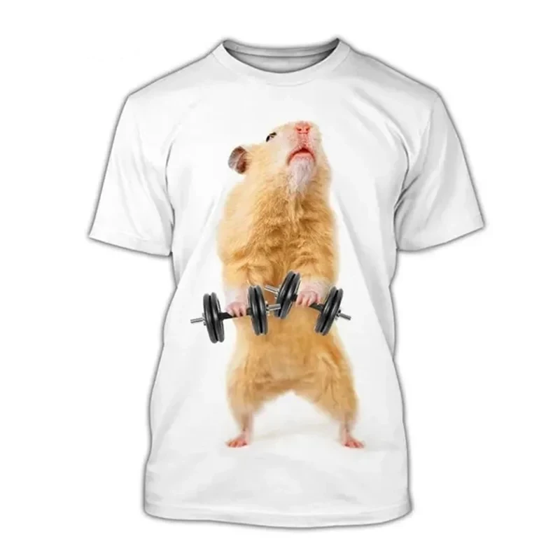 Summer Hamster Cute Animal 3D Print T-Shirts Streetwear Men Fashion Harajuku Casual Oversized T Shirt Tees Tops Clothing