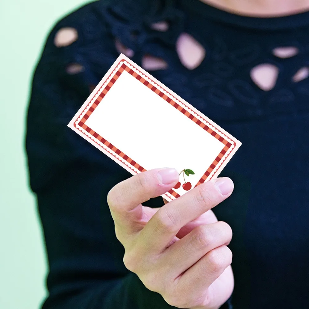 

20 Pcs Gingham Cherry Blank Cards 2-2.1x3.5 Inch White Portable - Wedding Birthday Gift Tag Message Card Teacher Gift