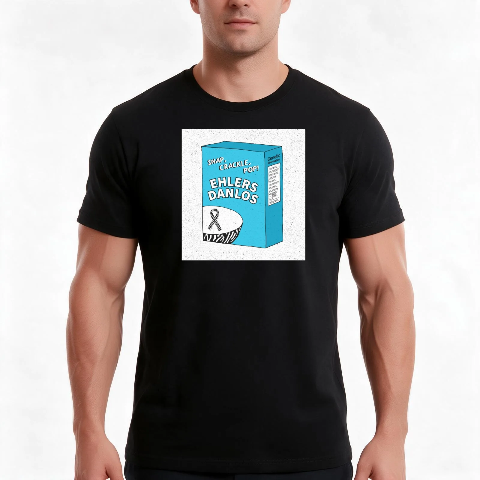 Snap Crackle Pop — Ehlers Danlos! Featuring a List of Genetic Mutations T-Shirt Summer Casual Cotton Tee Unisex Men Women