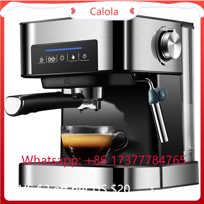 Stainless Steel Semi-Automatic Coffee Machine Italian High Pressure Brewer for Office