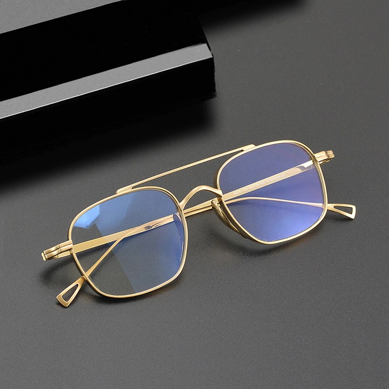 Top Quality Titanium Ultralight Pilot Glasses Frame Men Japanese Handmade Brand Design Eyeglasses Women Fashion Optical Eyewear