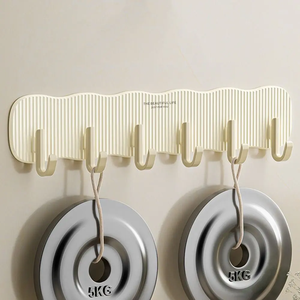 Punch-Free Self Adhesive Hooks Multi-function Without Holes Wall Mounted Hanging Hangers 6 Hooks Save Space Hat Racks