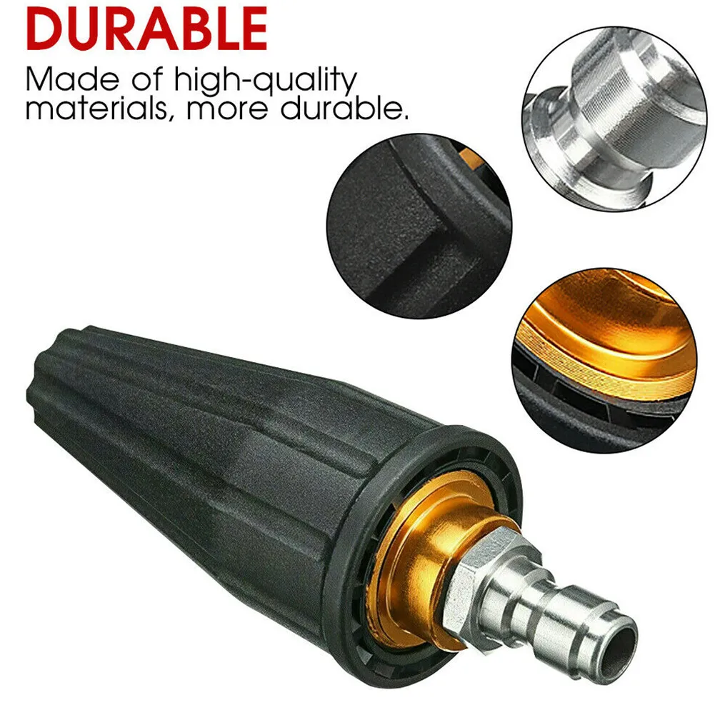 فوهة توربو دوارة رذاذ دوار من الفولاذ المقاوم للصدأ والنحاس 0.27 بوصة توربينات 1 قطعة غسالة نفاثة 1/4 بوصة 105*40 مللي متر 3600PSI