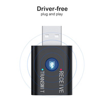 Wireless Bluetooth-Compatible 5.0 2-in-1 USB Audio Receiver Transmitter Double 3.5mm Jack Audio Dongle Adapter for Car Laptop TV