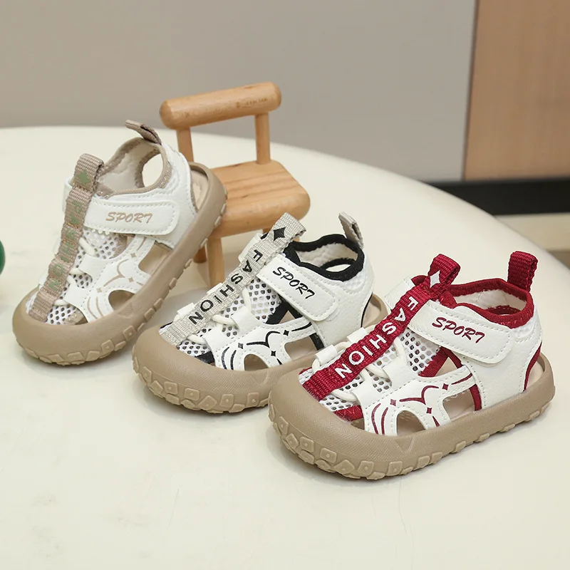 

2026 Summer New Boys' Sandals Comfort Non Slip Kids Thick Bottom Beach Shoes Simple Versatile Girls' Sports Sandals Туфли