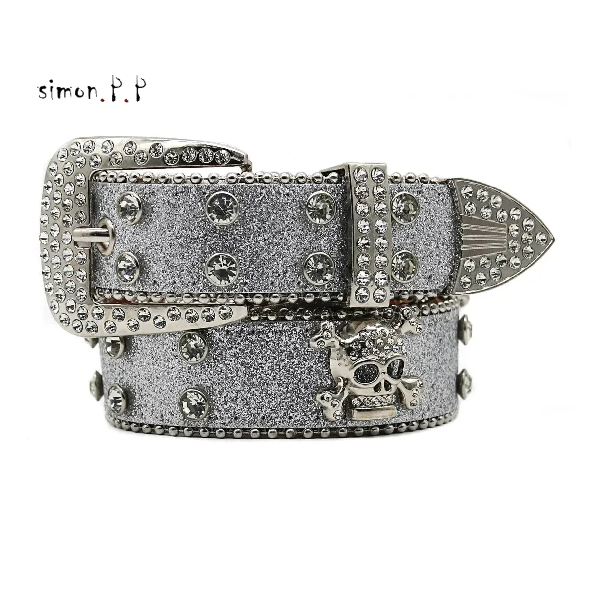 Designer Unisex Belts BB Belt Simon for Owen Men Women Fashion Shiny Skull KOR Diamond Belt Gold BIG Rhinestones Multicolours