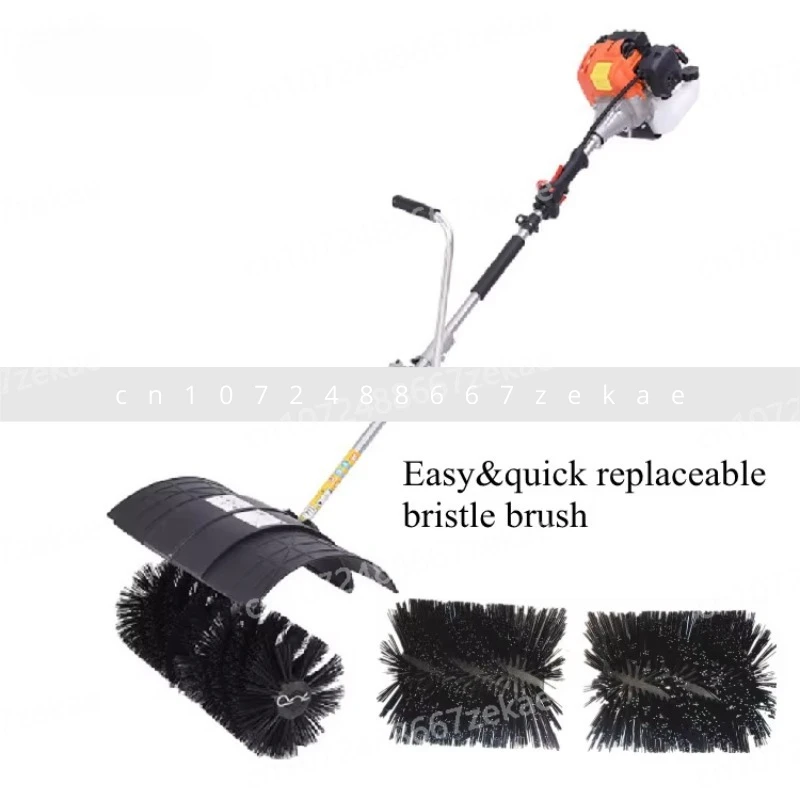Szczotka spalinowa do trawy sztucznej z silnikiem 52CC, do czyszczenia piaskiem i gumą.
