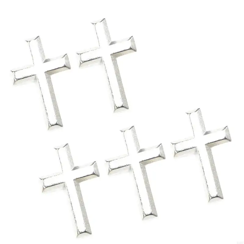 5pcs Fashionable Crucifix Brooch Pin Gold/Silver Tone Badge Christian Accessory E0BF