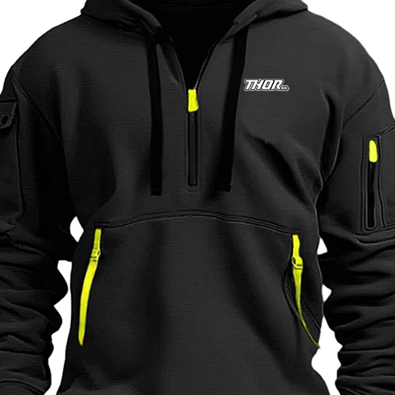 

THORSOL Cycling Winter Jacket Hooded Unisex Warm Sweatshirt Outdoor Sports Hiking Fashion Coat MTB Bike Clothing Thermal Fleece