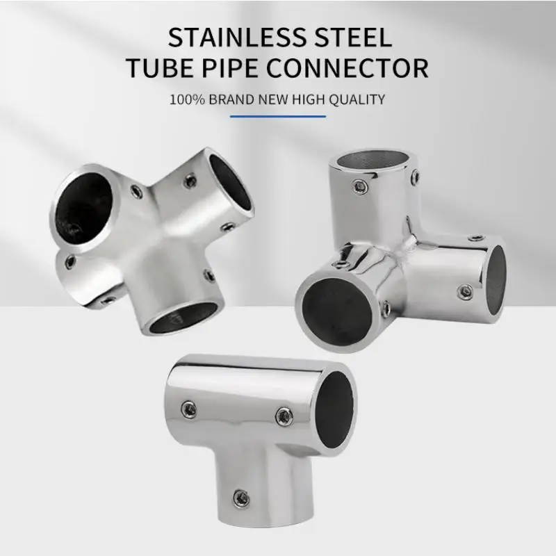 High-Quality Stainless Steel Marine Boat Tee/4 Way Handrail Fitting 90°  Rail Tee Joint Connector for 25 mm Tube/Pipe