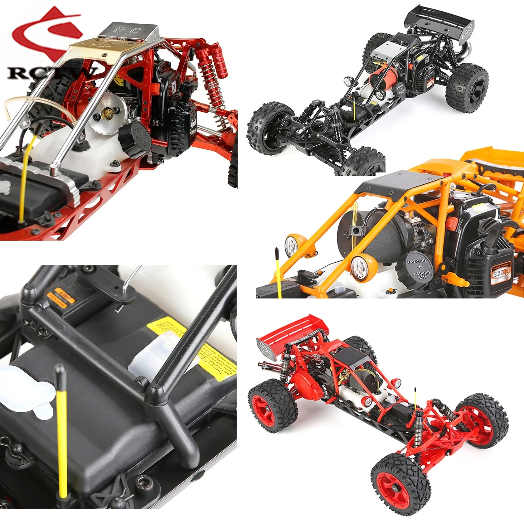 フレームキット、ルーフブラケット、ハンドル、センターロールバーブレース 1個入り 1/5 HPI ROFUN KM ROVAN BAJA 5B SSパーツ用