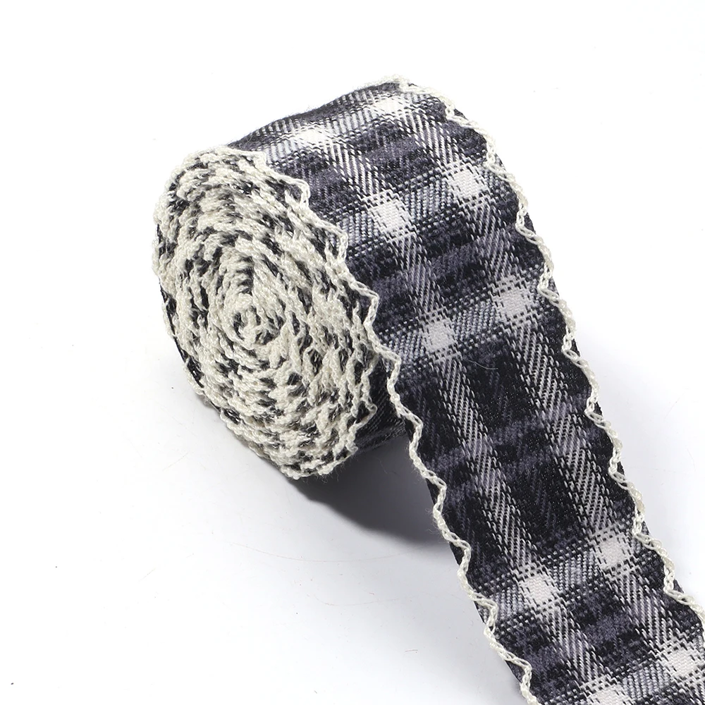 3 yards/lot 4 cm Mit Wellenrand Britischen Stil Plaid Bänder Für Schmuck Machen DIY Geschenke Verpackung Verpackung adrette Fliege – Detail 9