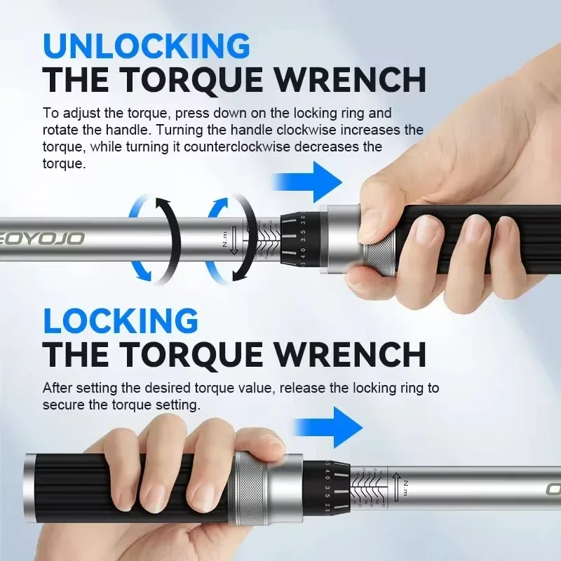 3/8” Torque Wrench 5-60N.m Square Drive Torques Key 1/4” Pro Torque Wrench 5-25N.m Professional Bicycle Automotive Repair Tool