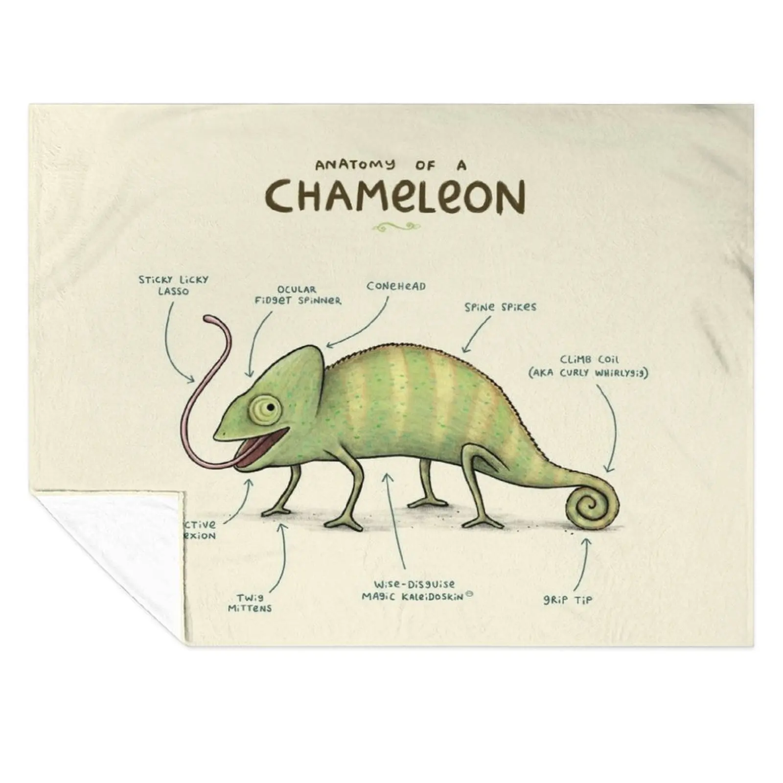 

Anatomy of a Chameleon Throw Blanket Weighted Sleeping Bag Baby Blankets